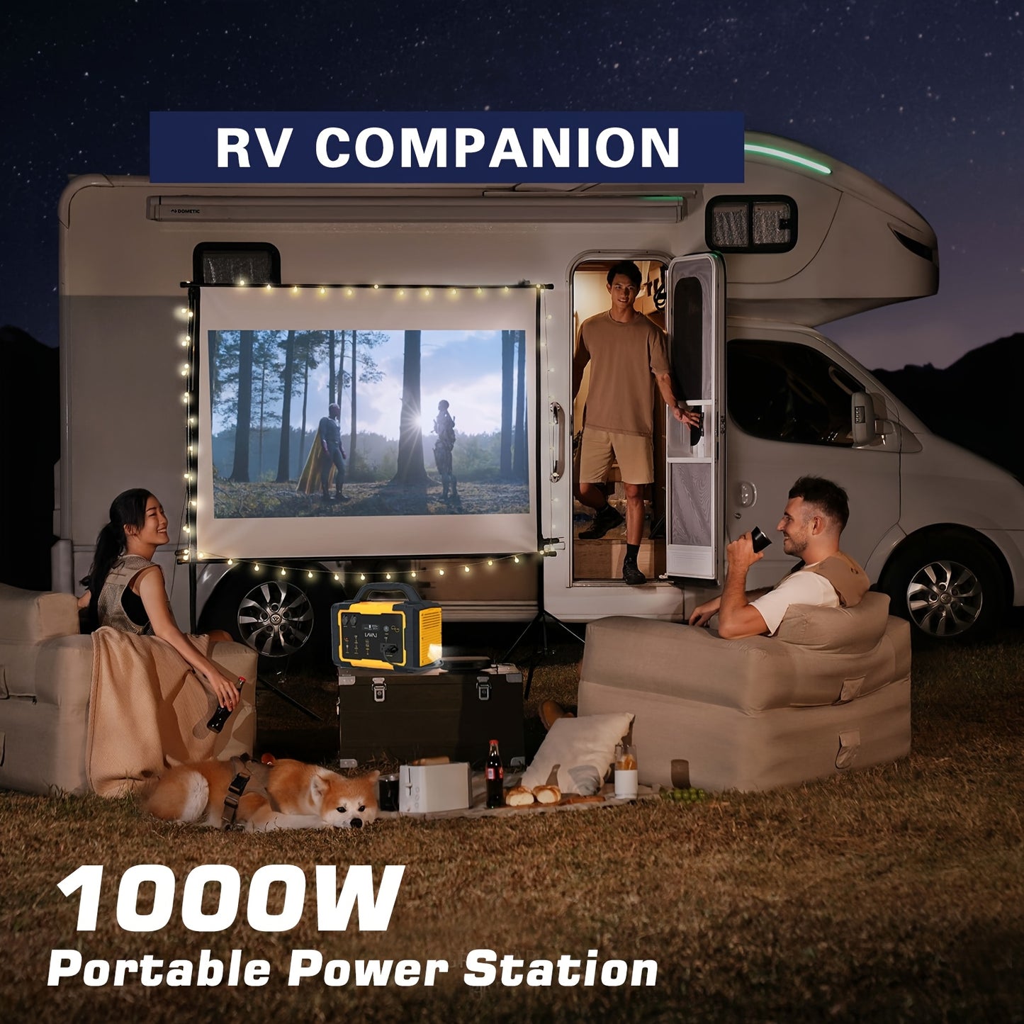Centrale elettrica portatile con pannello solare, generatore solare da 293 Wh-1075 Wh con uscita USB-C PD da 60 W, uscita CA a onda sinusoidale pura da 110 V, torcia elettrica, batteria LiFePO4