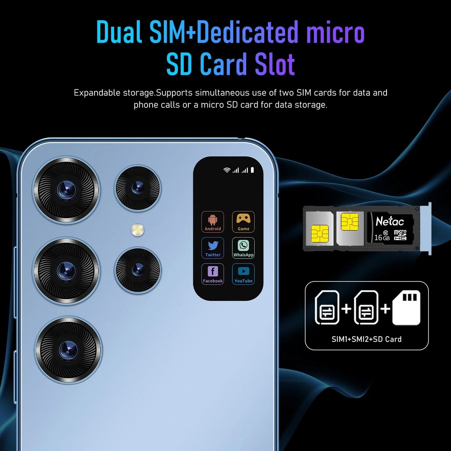 New Smartphone Ultra 7.0 inch, 16GB+1TB, Global Edition, 7000mAh, 4G/5G Networks, 48MP+72MP, Android 13 Fast Shipping