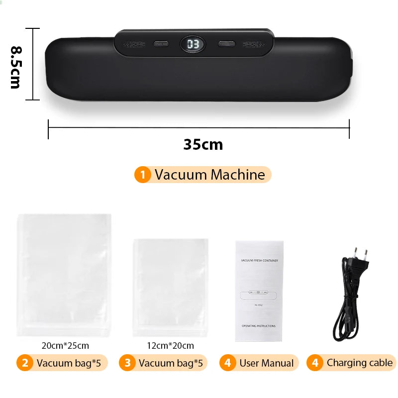 saengQ Vacuum Sealer Packaging Machine Food Vacuum Sealer con sacchetti vuoti gratuiti 10pcs Sigillatura alimentare a vuoto per uso domestico