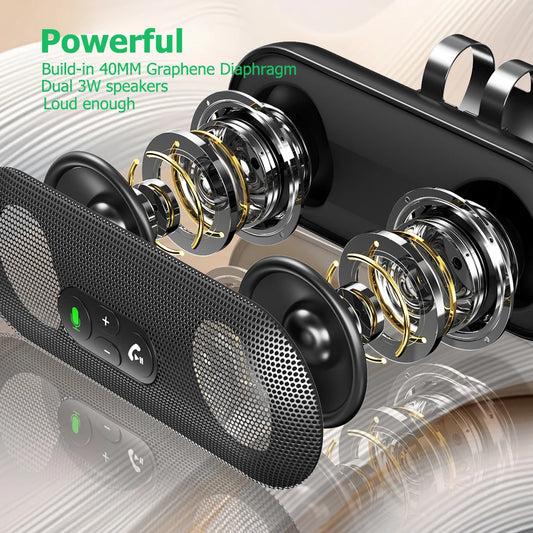 Kit Bluetooth 5.4 per auto vivavoce 6W, vivavoce solare, altoparlante, lettore MP3, ricevitore musicale wireless con assistente vocale