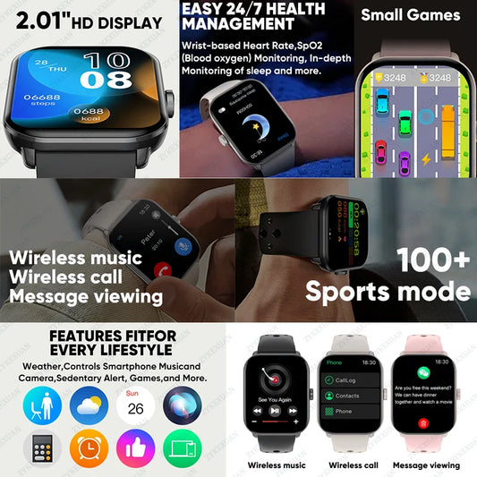 New Series 5 Watch5 Uomini Smart Watch Pressione sanguigna Ossigeno del sangue Frequenza cardiaca AI Voce Bluetooth Chiamata Donne SmartWatch per Xiaomi