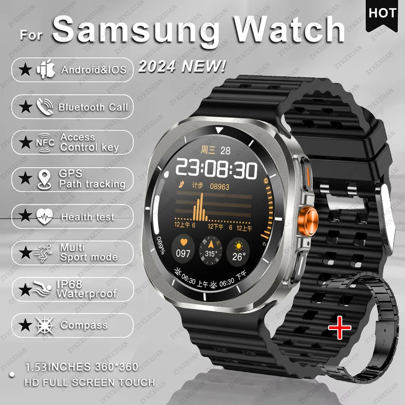 Novità 2025 per Samsung Galaxy Watch 7 Ultra GPS NFC Smart Watch da uomo 1,43" AMOLED con display sempre IP68 BT Call Sports Smartwatch