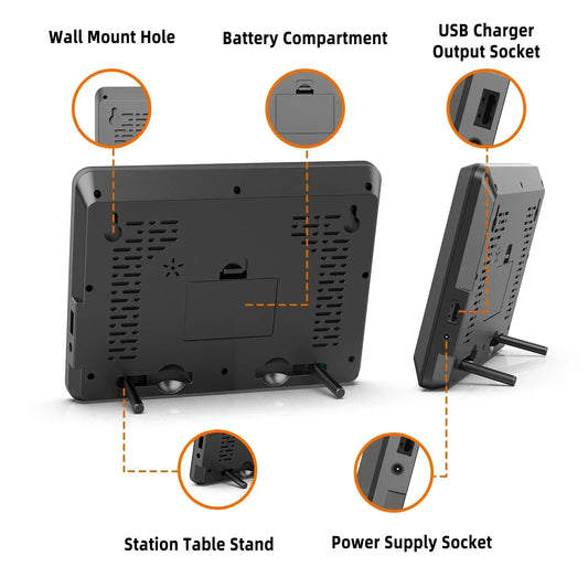 Weather Forecast Station Digital Color Screen Thermometer Hygrometer Indoor Outdoor Temperature Humidity Meter