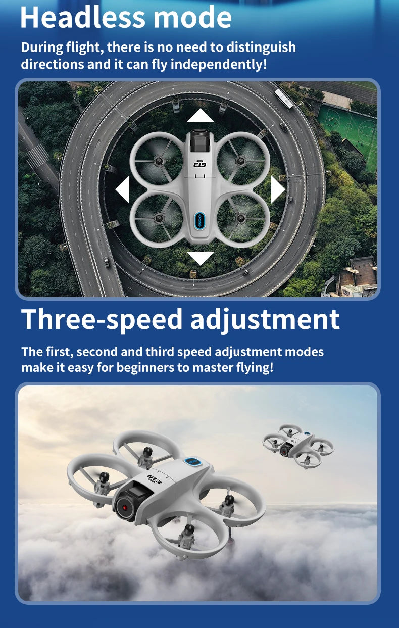 - 180° Doppie telecamere 5G WIFI Motori brushless Anti-ostacolo FPV Quadricottero pieghevole