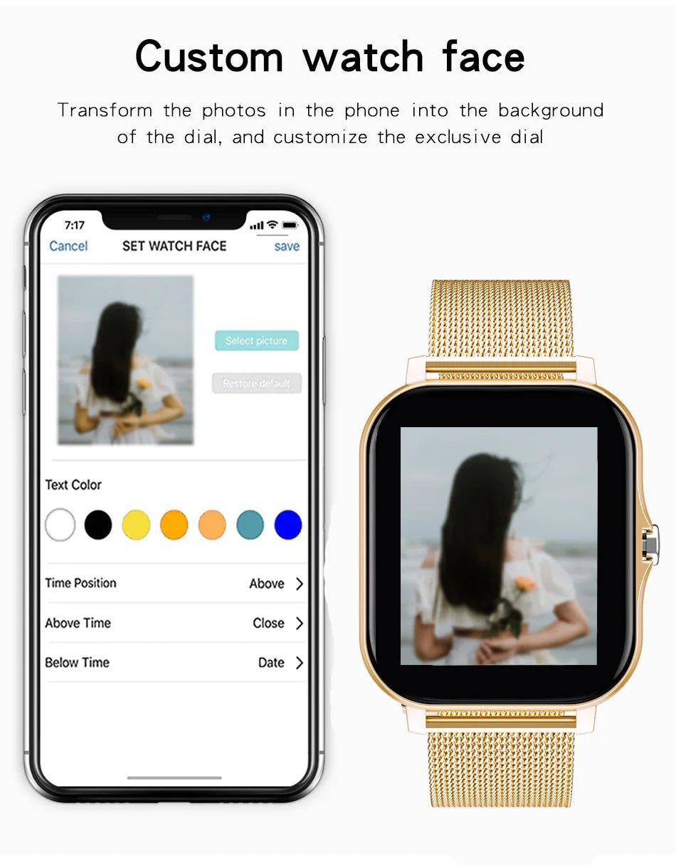 2024 Smart Watch Android Phone 1.44'' Pollici Schermo a colori Bluetooth Chiamata Ossigeno del sangue/ monitoraggio della pressione Smart Watch Donne Uomini