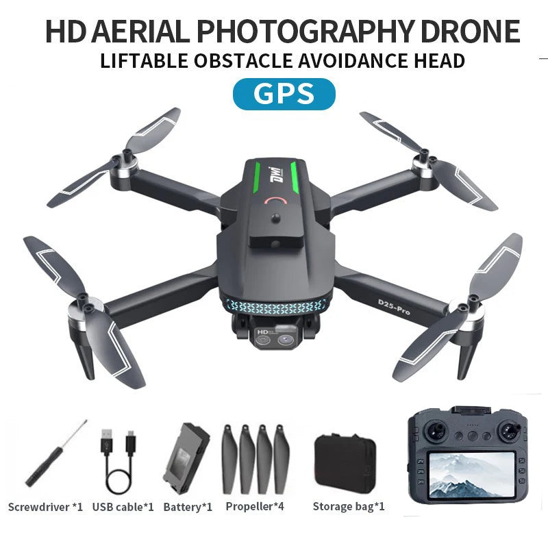 DWI Nuovo con telecomando a schermo D25-PRO MAX Drone GPS 5G WIFI 8k HD Telecamera professionale Droni FPV RC Quadcopter Elicottero