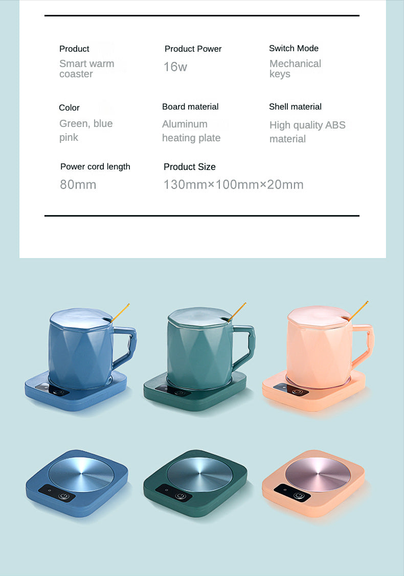 Scalda tazza elettrica Latte Tè Acqua Riscaldamento Pad Caldaia Riscaldatore Stuoia di riscaldamento costante termostatico sottobicchiere a bassa potenza Home Office regalo