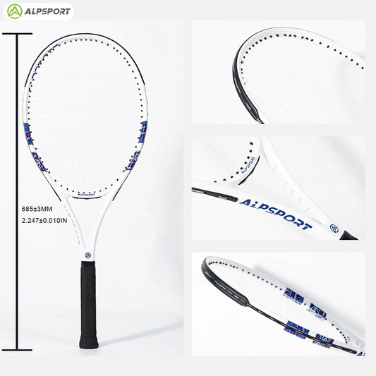 ALPSPORT Racchetta da tennis in fibra di carbonio T800 18K Racchetta professionale con borsa Racchetta da allenamento leggera per adulti Uomini Donne