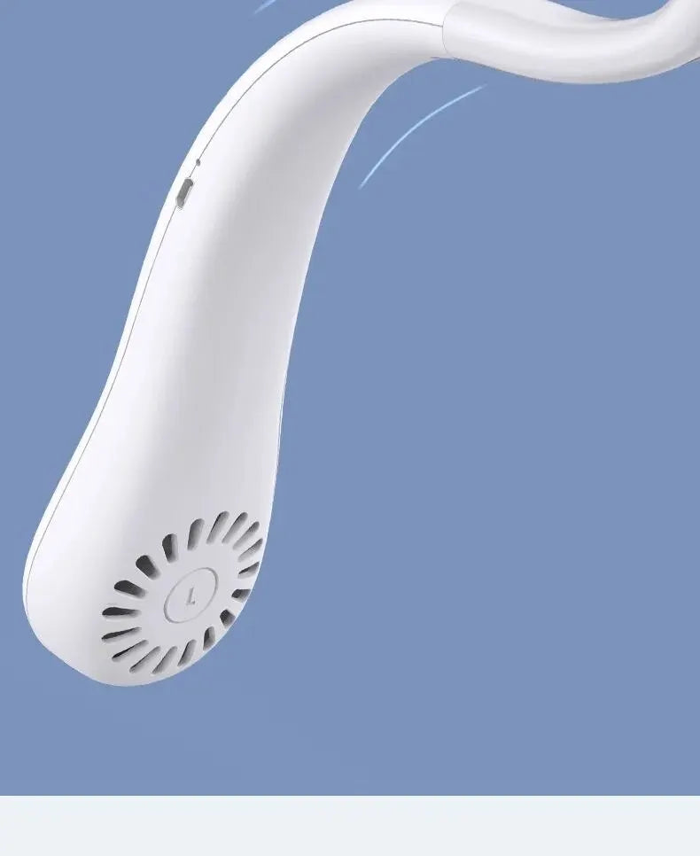 Ventilatore portatile da appendere al collo raffreddato ad aria per mini casa estiva, per sport all'aria aperta, corsa, viaggi senza lame, cinturino da collo USB indossabile