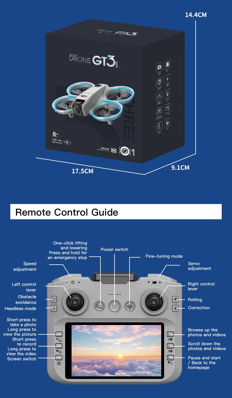 - 180° Doppie telecamere 5G WIFI Motori brushless Anti-ostacolo FPV Quadricottero pieghevole