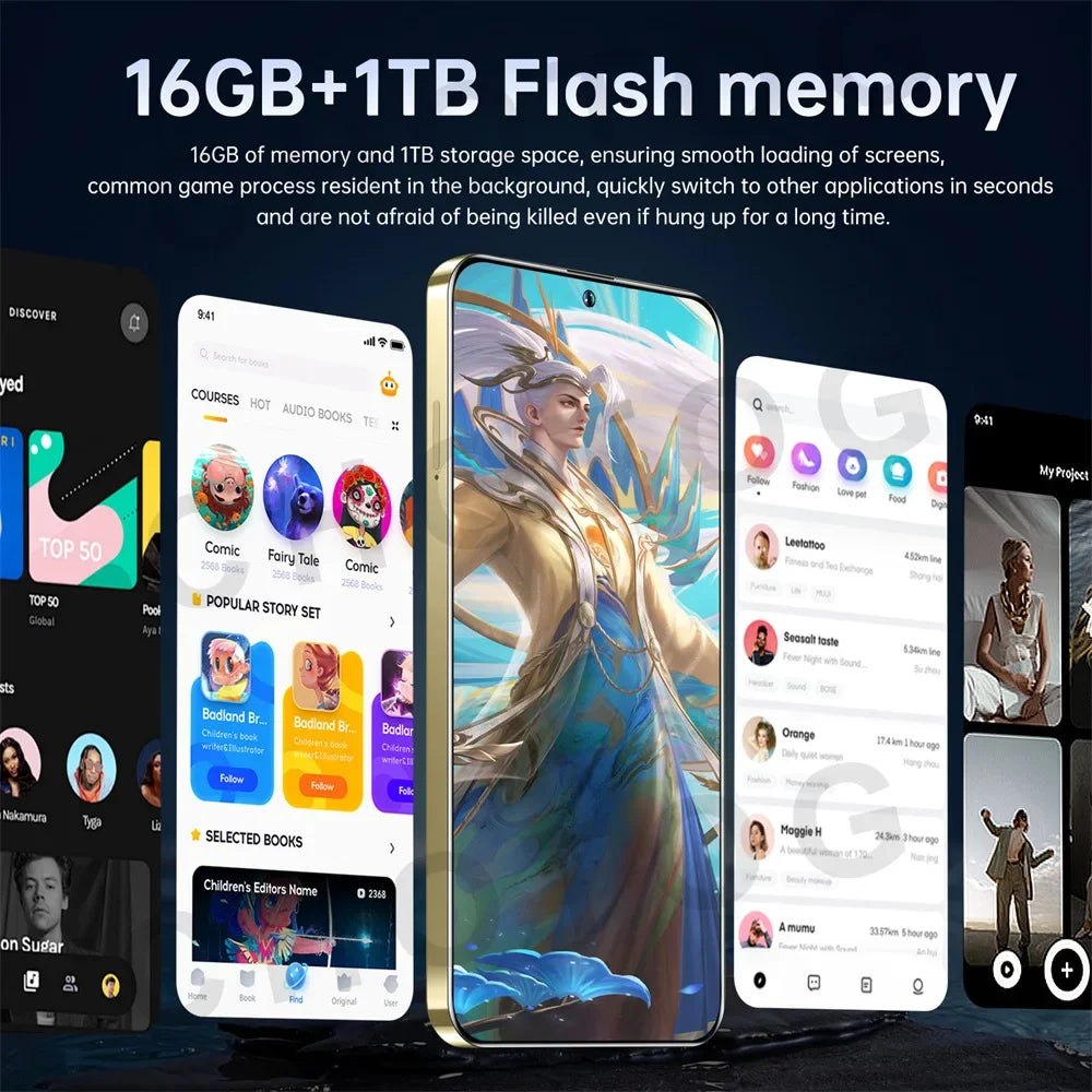 Cellulari 2025 SMS 25 Ultra 5G Smartphone originale 7.3HD Dual SIM 108MP Telefono cellulare Android versione globale 7800mAh Telefoni cellulari