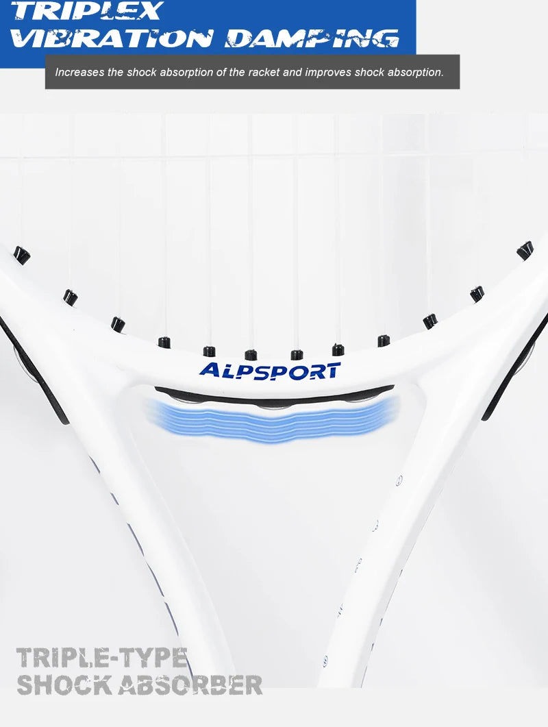 ALPSPORT Racchetta da tennis in fibra di carbonio T800 18K Racchetta professionale con borsa Racchetta da allenamento leggera per adulti Uomini Donne