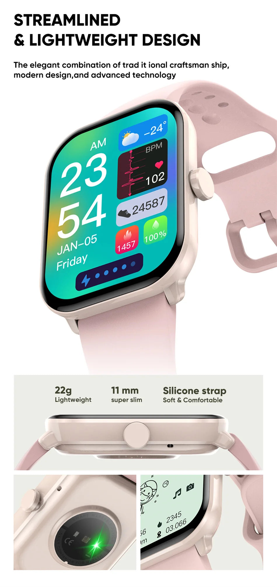New Series 5 Watch5 Uomini Smart Watch Pressione sanguigna Ossigeno del sangue Frequenza cardiaca AI Voce Bluetooth Chiamata Donne SmartWatch per Xiaomi