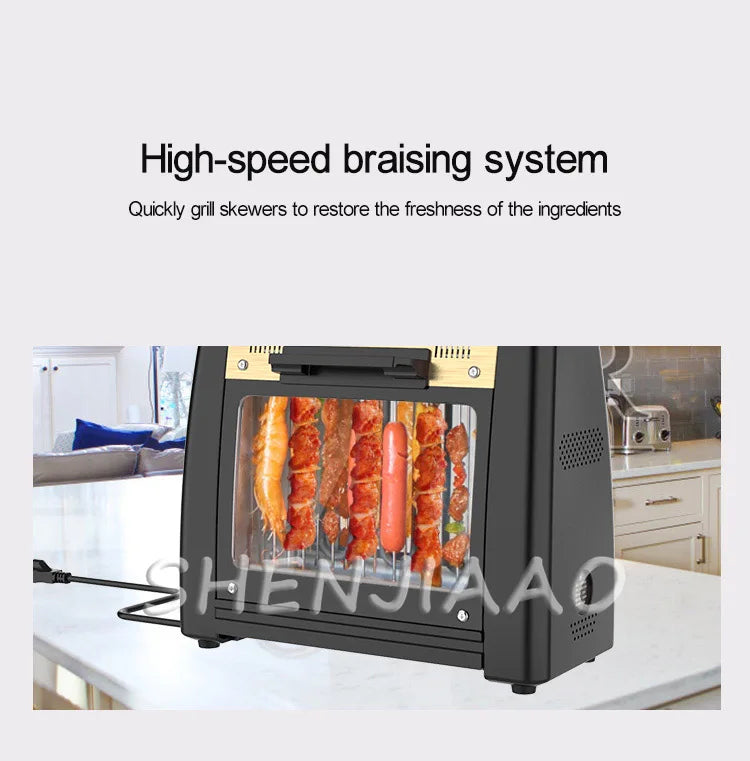 Barbecue Grill domestico automatico rotante spiedini macchina senza fumo Rotary grill elettrico 220V/ 1200W barbecue grill