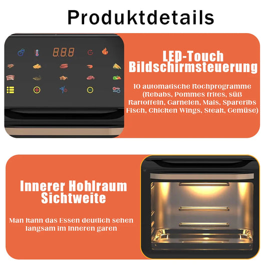 4/5/6/7/10/ 12L Friggitrici ad aria elettrica senza olio Cucina domestica automatica 360° Forno a convezione Friggitrice senza olio