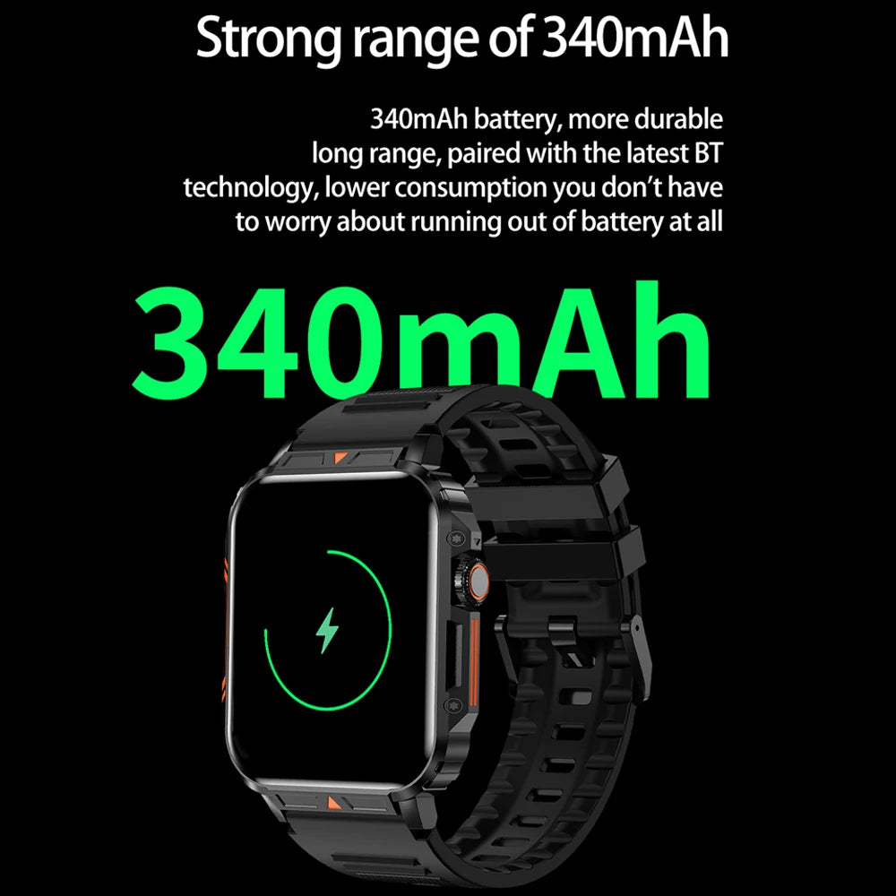 2024 Nuovo uomo militare all'aperto 1.95 Smart Watch uomini bluetooth chiamata smartwatch uomini per android ios ip68 impermeabile ftiness orologi