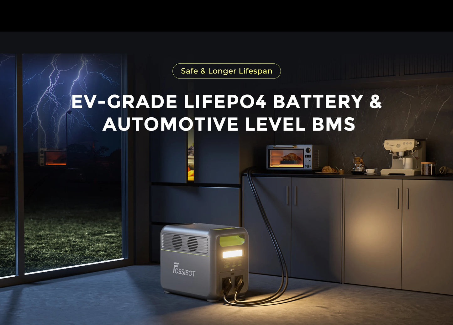Centrale elettrica portatile leggera Fossibot F1200, batteria LiFePO4 da 1024 Wh, generatore solare da 1200 W, backup domestico, campeggio all'aperto, alimentazione mobile