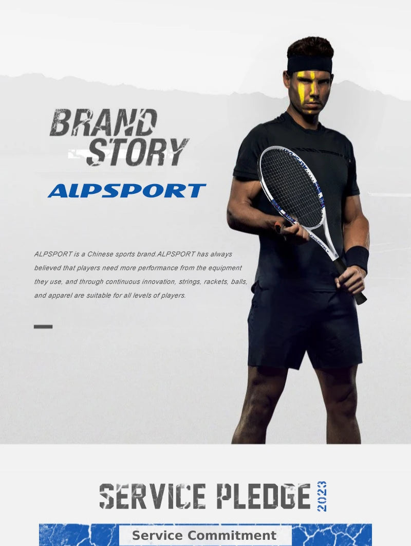 ALPSPORT Racchetta da tennis in fibra di carbonio T800 18K Racchetta professionale con borsa Racchetta da allenamento leggera per adulti Uomini Donne