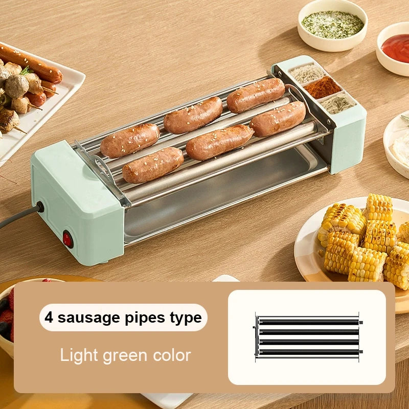 Macchina elettrica per salsicce multifunzione americana Hot Dog Kebab Roller Teppanyaki Barbecue Grill Steak DIY Hamburger Forno di cottura