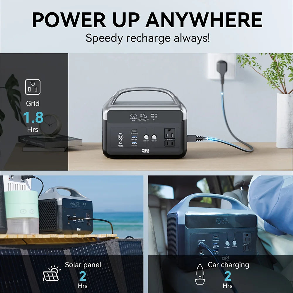 DaranEner NEOZ Portable Power Station 300W 179.2Wh LiFePO4 Battery LED Fashlight, 1.5hrs Fast Charging MPPT Controller, BMS, UPS