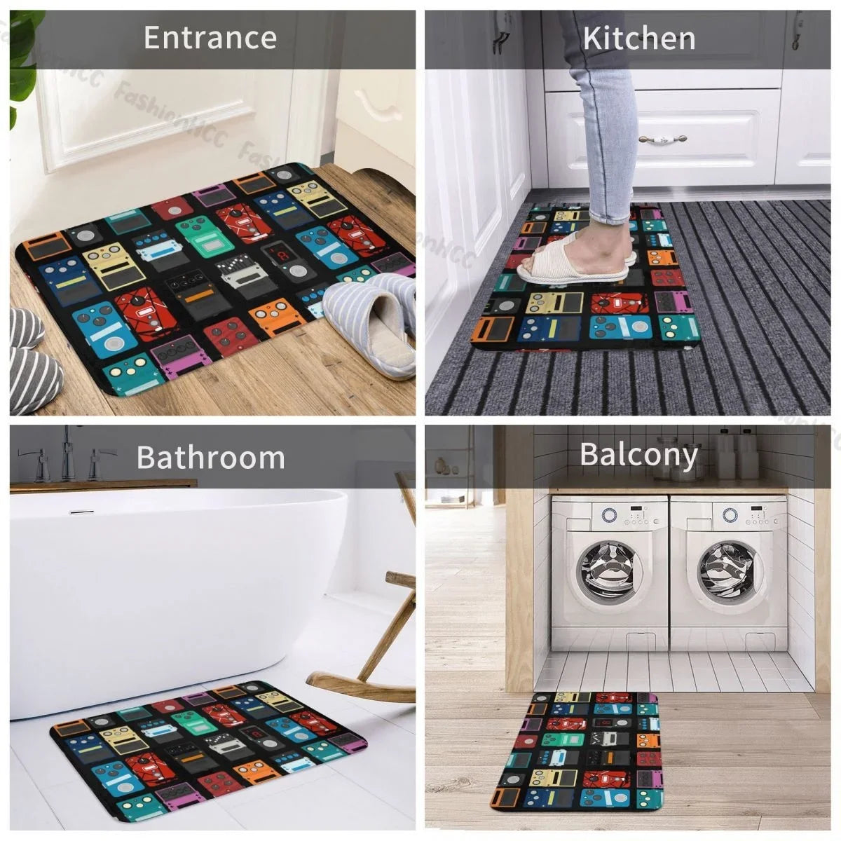 LK01 Zerbino antiscivolo per musicista rock classico, tappetino da cucina, pedalò, tappeto da corridoio, tappeto di benvenuto, decorativo per camera da letto)4(v