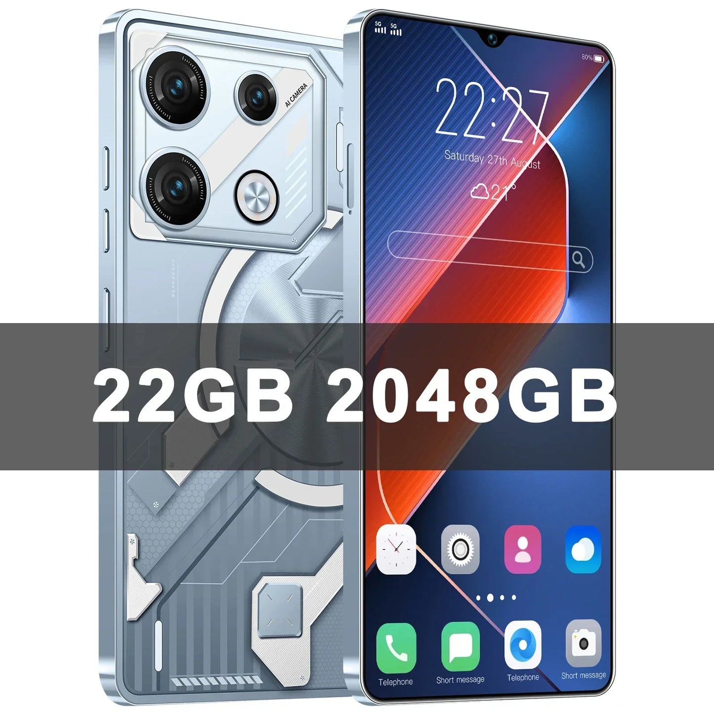 NUOVO smartphone Pova 9S Pro 2025 5G 7,3 pollici HD 22G+2TB Telefono cellulare Dual SIM Telefoni cellulari 50+108MP 7000mAh Android 14 sbloccato NFC