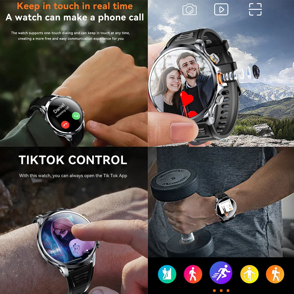 5G/4G Full Network Smart Watch 680*680 HD AMOLED 1100mah Video Call 500W Camera 8GB+128GB RAM GPS NFC WIFI Google APP Smartwatch