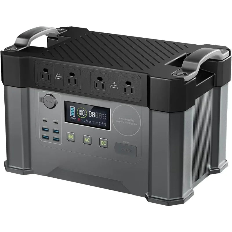 2400w Portable Power Station, 1500Wh MPPT Battery Backup, S2000PRO Solar Generator with 4 AC Outlets(Peak 4000w), Sola
