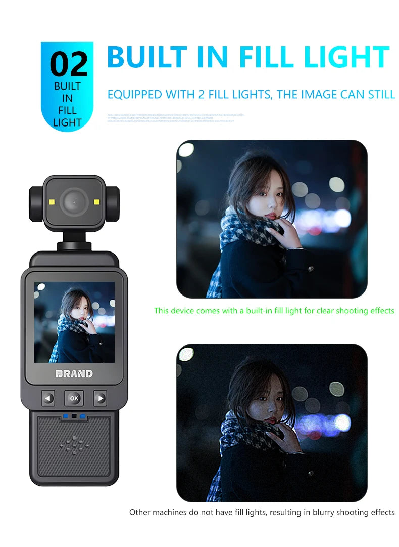 FHD 1080P Wifi Fotocamera Video digitale Outdoor Sports Camera Mini DV Portatile portatile per l'applicazione della legge Registratore a 360 gradi Obiettivo girevole