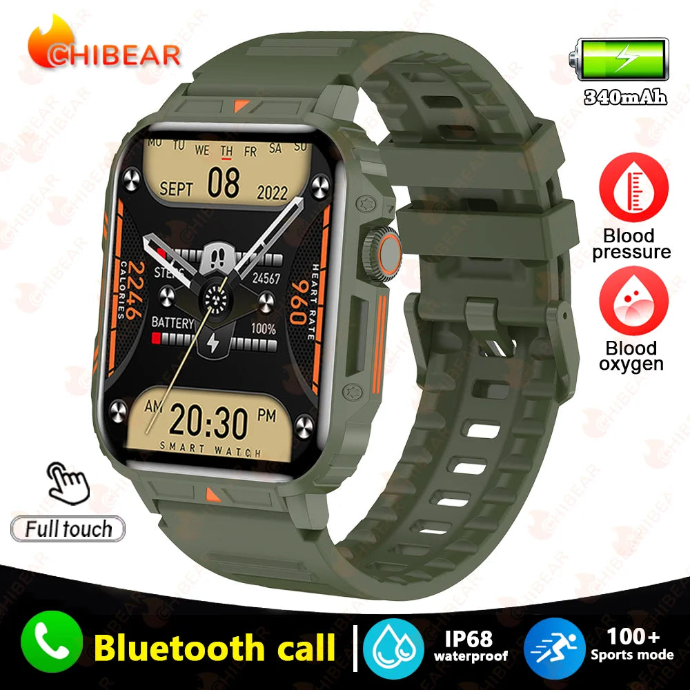 2024 Nuovo uomo militare all'aperto 1.95 Smart Watch uomini bluetooth chiamata smartwatch uomini per android ios ip68 impermeabile ftiness orologi