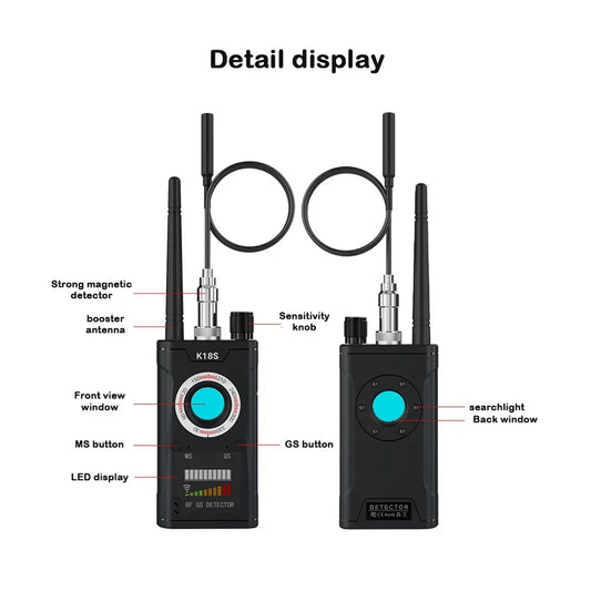 K18s Multi-function Anti Detector Camera GSM Audio Bug Finder GPS Signal lens RF Tracker Detect Wireless Camera