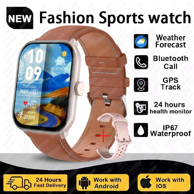 New Series 5 Watch5 Uomini Smart Watch Pressione sanguigna Ossigeno del sangue Frequenza cardiaca AI Voce Bluetooth Chiamata Donne SmartWatch per Xiaomi