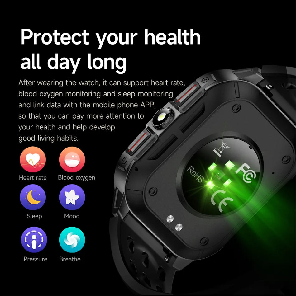 Nuovo per Xiaomi Military Smart Watch Men 3ATM impermeabile all'aperto Sport Fitness Tracker Monitor di salute Bluetooth Chiamata Smart Watch