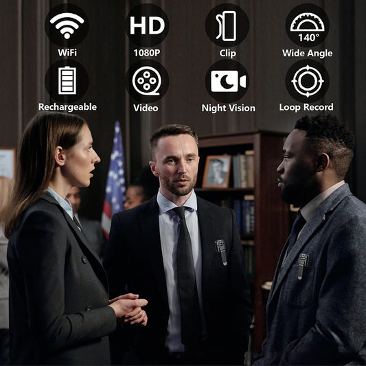 Mini telecamera portatile WiFi HD 1080P, piccolo videoregistratore digitale, bodycam della polizia, visione notturna a infrarossi, videocamera in miniatura 2025