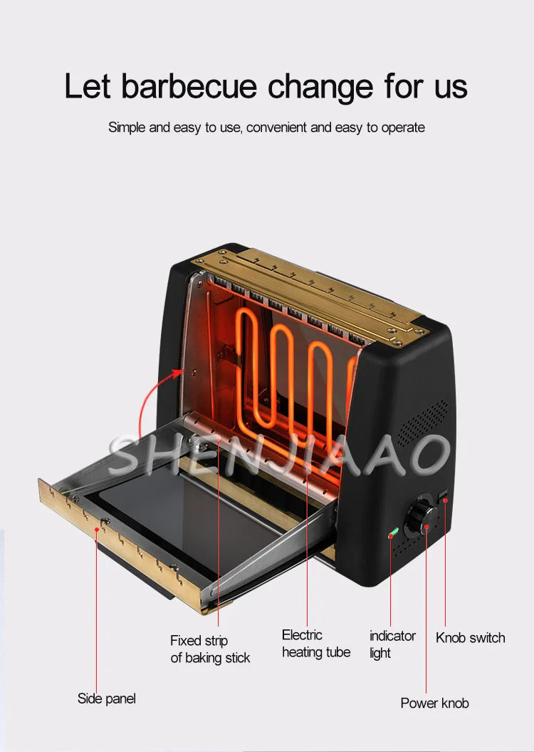 Barbecue Grill domestico automatico rotante spiedini macchina senza fumo Rotary grill elettrico 220V/ 1200W barbecue grill