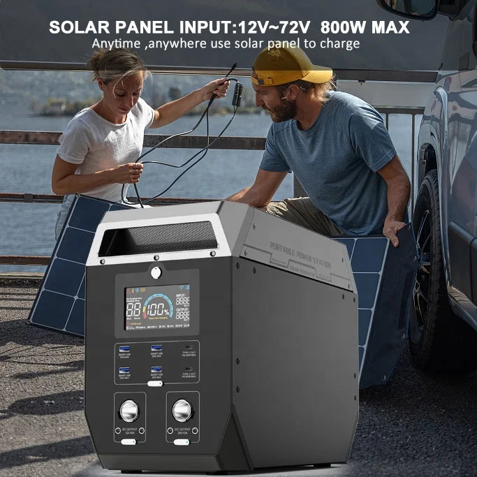 2000W/2048Wh Portable Power Station 640000mAh 220V LifePo4 Batterie Generator+200W Solar Panel Powerstation Emergency Backup