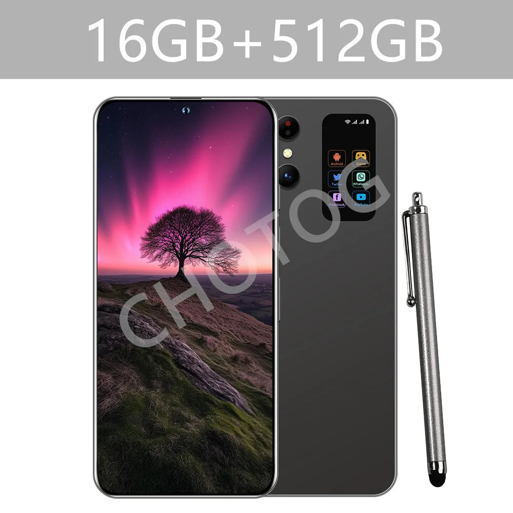 Cellulari 2025 SMS 25 Ultra 5G Smartphone originale 7.3HD Dual SIM 108MP Telefono cellulare Android versione globale 7800mAh Telefoni cellulari