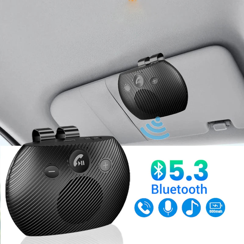 Kit Bluetooth 5.4 per auto vivavoce 6W, vivavoce solare, altoparlante, lettore MP3, ricevitore musicale wireless con assistente vocale