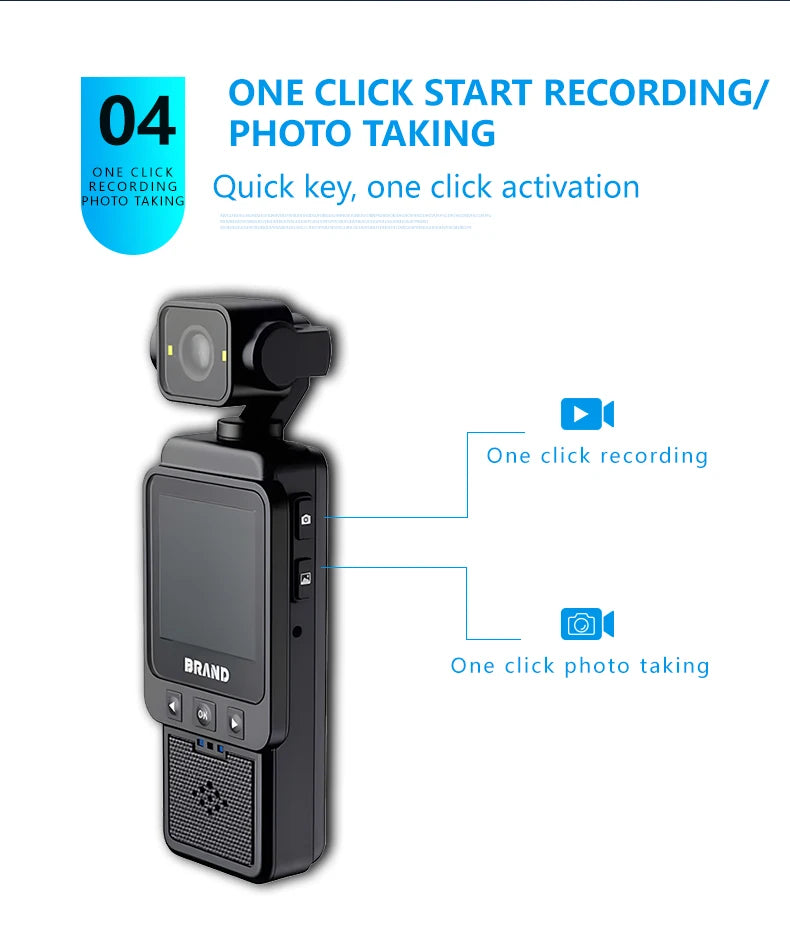 FHD 1080P Wifi Fotocamera Video digitale Outdoor Sports Camera Mini DV Portatile portatile per l'applicazione della legge Registratore a 360 gradi Obiettivo girevole