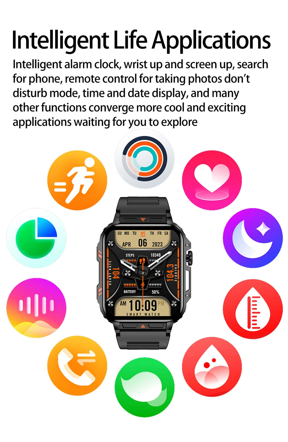 2024 Nuovo uomo militare all'aperto 1.95 Smart Watch uomini bluetooth chiamata smartwatch uomini per android ios ip68 impermeabile ftiness orologi