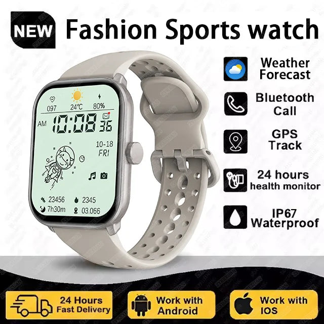 New Series 5 Watch5 Uomini Smart Watch Pressione sanguigna Ossigeno del sangue Frequenza cardiaca AI Voce Bluetooth Chiamata Donne SmartWatch per Xiaomi