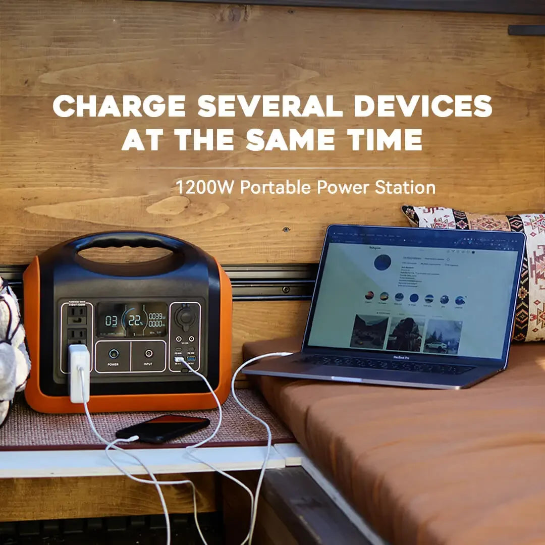 1200w Charge Backup Powerstation Lifepo4 Battery Energy System Supply Portable Solar Generator Panel Sets Power Station 1000w