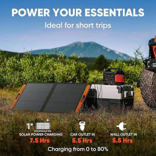 Solar Generator Explorer 500, 518Wh Portable Power Station Mobile Lithium Battery Pack with 1xSolarSaga 100 for RV Road