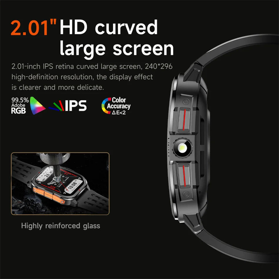 Nuovo per Xiaomi Military Smart Watch Men 3ATM impermeabile all'aperto Sport Fitness Tracker Monitor di salute Bluetooth Chiamata Smart Watch