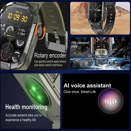 Nuovo per Huawei Xiaomi Military Smart Watch Monitor di salute degli uomini impermeabile all'aperto Sport Tracker Bluetooth Call Smartwatch 2025