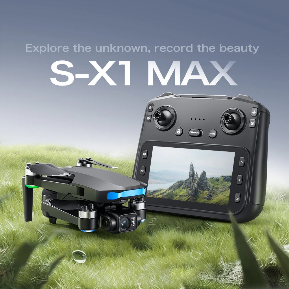 S-X1 Nuovo drone con schermo a 3 assi anti-shake Gimbal 4K Aerial Brushless Drones RC Quadcopter 5G GPS 8K HD Telecamere EIS Mini Dron