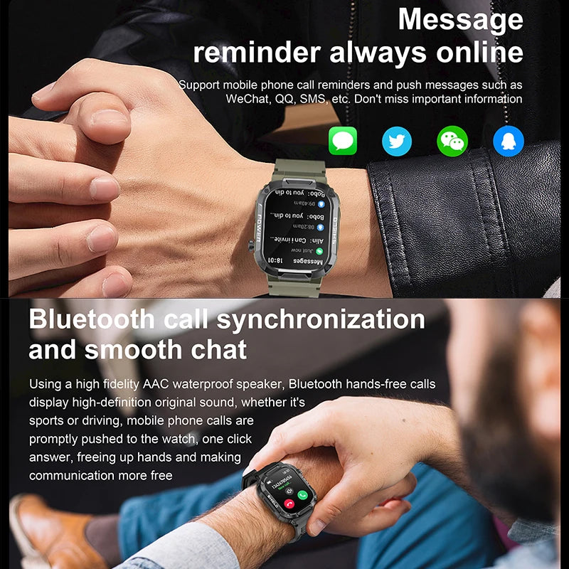Nuovo per Huawei Xiaomi Military Smart Watch Monitor di salute degli uomini impermeabile all'aperto Sport Tracker Bluetooth Call Smartwatch 2025