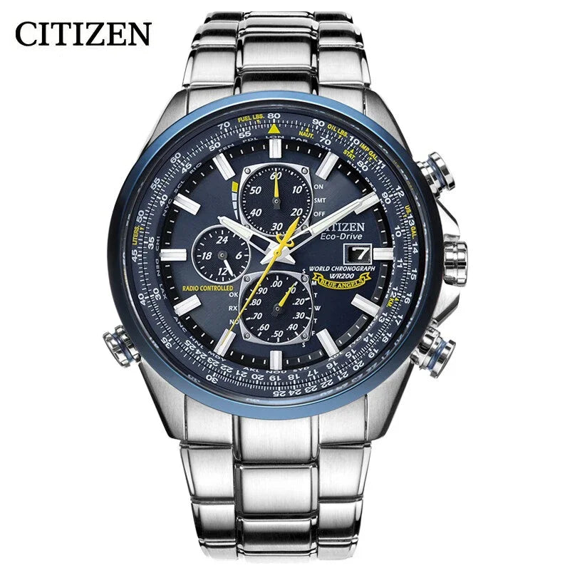 CITIZEN Blue Angel I Generazione Orologio da uomo al quarzo Nightlight Sky Eagle Blue Angel Luce Kinetic Energy Men’s Watch AT8020