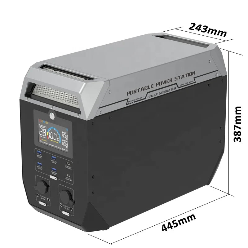 2000W/2048Wh Portable Power Station 640000mAh 220V LifePo4 Batterie Generator+200W Solar Panel Powerstation Emergency Backup