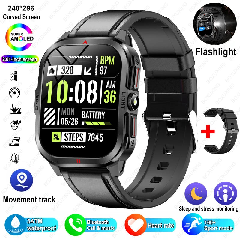 Nuovo per Xiaomi Military Smart Watch Men 3ATM impermeabile all'aperto Sport Fitness Tracker Monitor di salute Bluetooth Chiamata Smart Watch